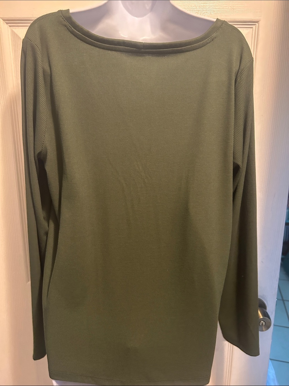 a.n.a Olive Green Long-Sleeve Henley Top - Picture 4 of 9